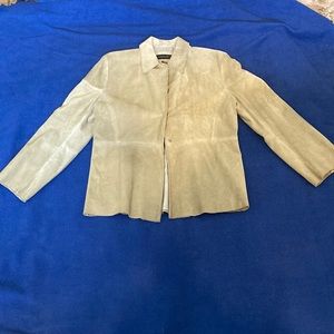 Banana republic, khaki, suede style, leather blazer, size medium